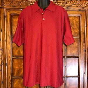 Tiger Woods 100% Cotton Merlot Diamond Stripe Polo